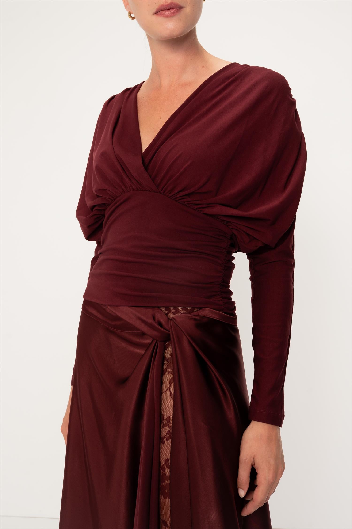 Salvia Top Burgundy Bluser